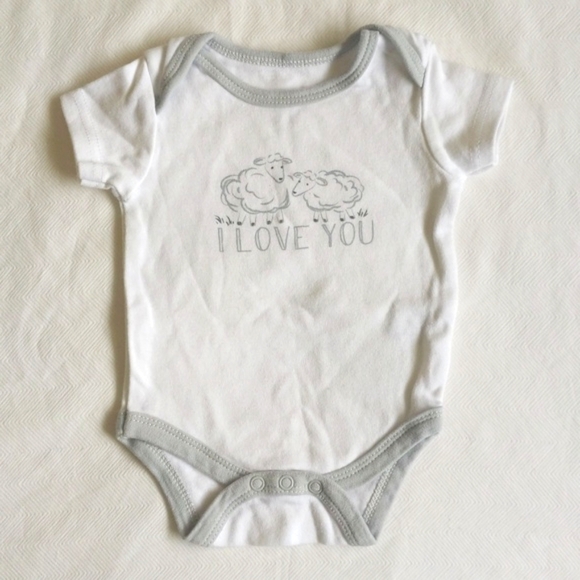 kyle & deena neutral sheep graphic bodysuit diaper shirt 0-3 months baby unisex - Picture 2 of 6